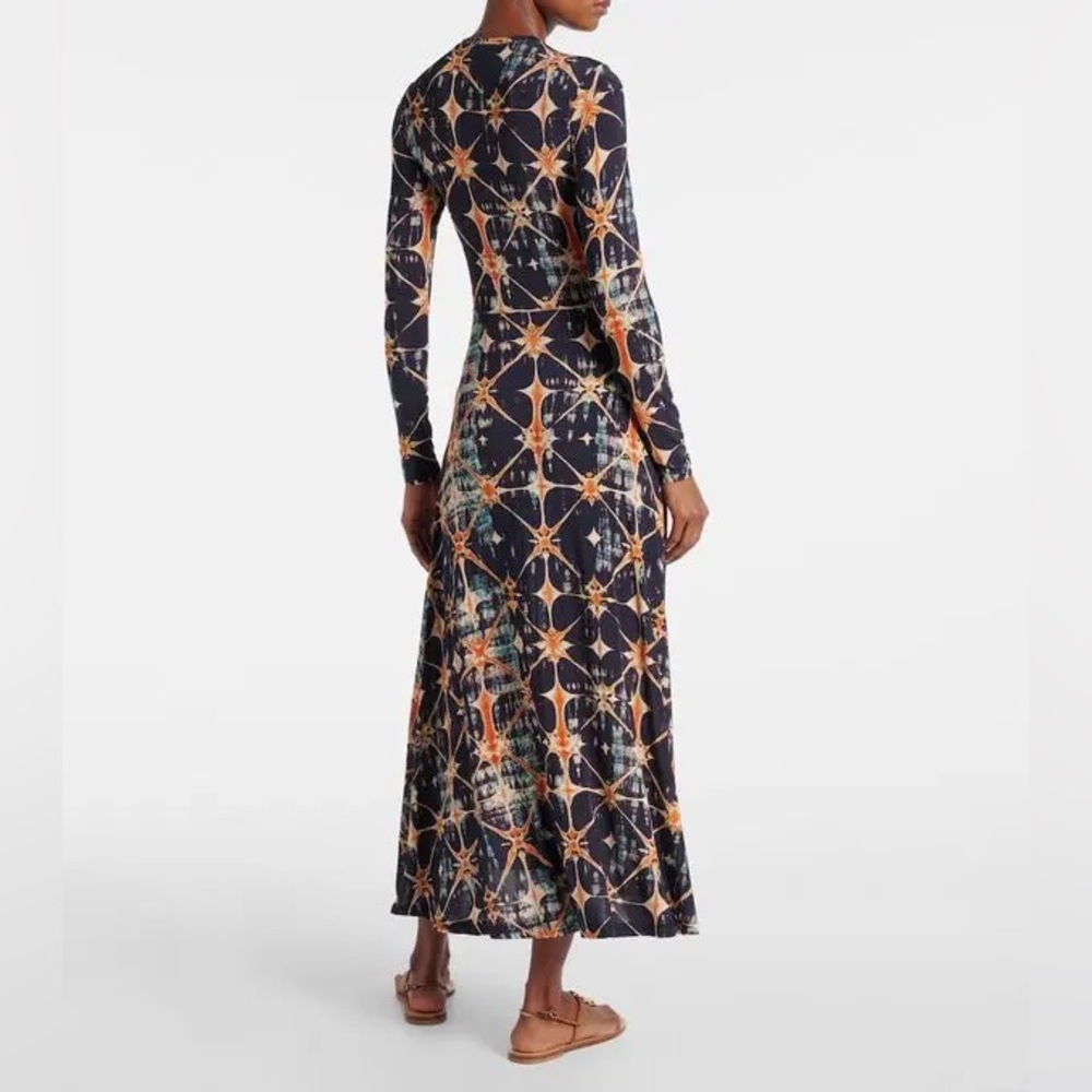 Ulla Johnson Naia Ruched Printed Jersey Midi Dress - Picture 3 of 7